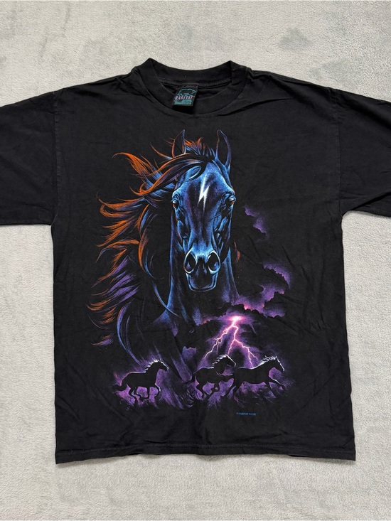 Habitat Other - Vintage Habitat Horses Lightning Big Print Graphic T Shirt Men’s Large